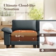 thumbnail image 3 of MF Studio 123.6" 3-Seater Sofa Couch with Extra Deep Seat for Living Room, 3-Seat Chenille Sectional Sofa with 3 Pillows, Grayish Blue, 3 of 10