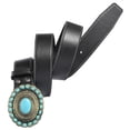 thumbnail image 1 of Cinturón para hombre 1-1/2" (38 mm) de ancho Hebilla turquesa Cinturón vintage decorativo para jeans C Negro jinwen cinturón occidental, 1 of 7