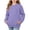 Purple, variant on Chiccall Casual Girls Crew Neck Sweatshirt Plain Tone Soft Comfortable Daily Walking Shopping Vacation Cute Pullover Sweatshirt for Kids