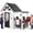 White & Black, variant on Aikidkit Outdoor Playhouse with BBQ Grill, Pizza Oven & Cooking Set, Wooden Pretend Playhouse for Kids Ages 3-8, Backyard Outdoor Kids Play Equipment, Casa Para Niñas (68”L x 63”H), White & Black