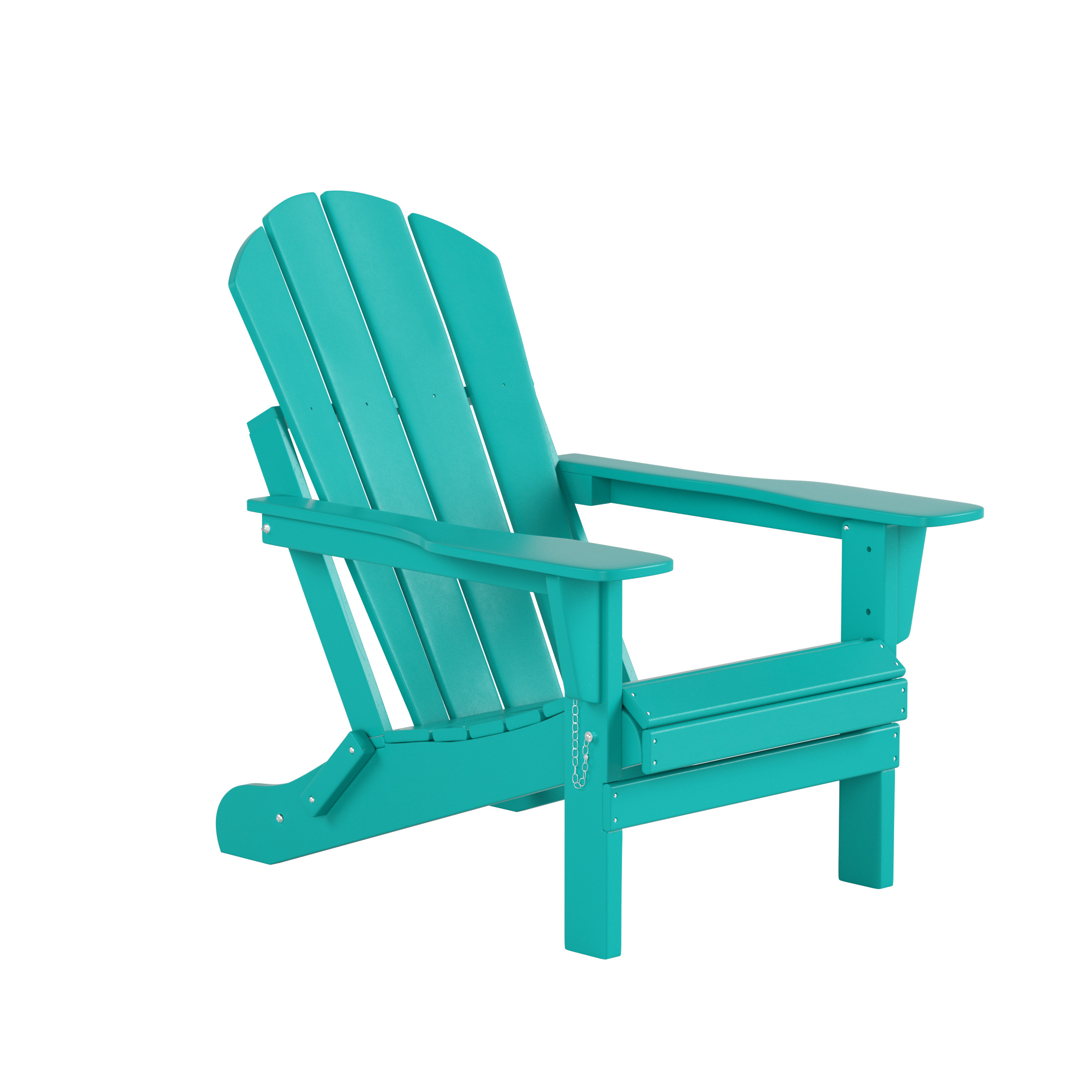 WestinTrends Malibu 7-Pieces Outdoor Patio Furniture Set, All Weather Outdoor Seating Plastic Adirondack Chair Set of 4, Coffee Table and 2 Side Table, Turquoise - image 3 of 7