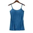 thumbnail image 2 of Women's Cotton Spandex Adjustable Camisole with Built-in Bra - Soft Stretch Undershirt, All Seasons, Machine Washable, 2 of 3