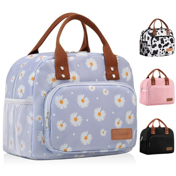 Bolsa de almuerzo Yotrone para mujer y hombre, aislante, 10 L, color azul margarita