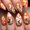 Orange Gradient, variant on Square  Nails Irish Flag Clover False Nails with Flag Full Cover Stick  Nails Designs Glue   for Women Girls DIY Manicure decoration