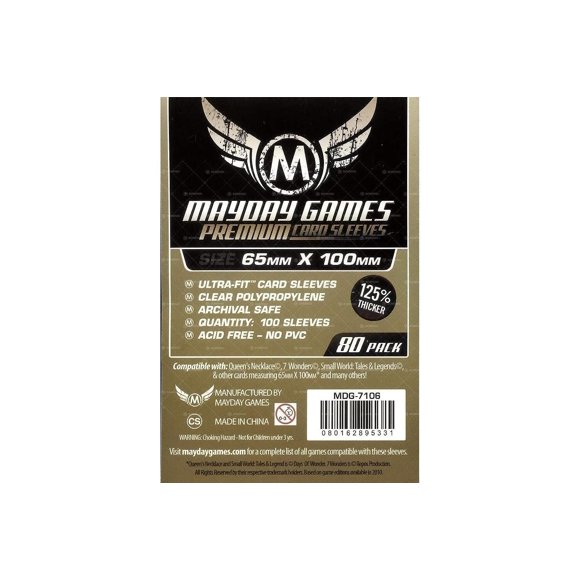 Mayday Games 7 Wonders Sleeves (65x100mm)-80 Premium