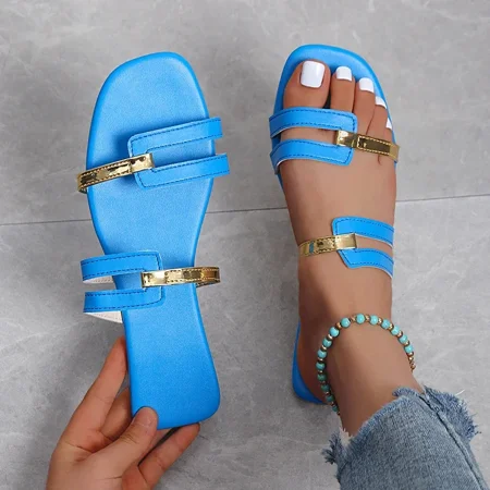 2024 New Women s Shoes Summer Flats Flip Flops Dress Shallow Casual Female Slides Rome Open-toe Women Slippers Slingback Sandals