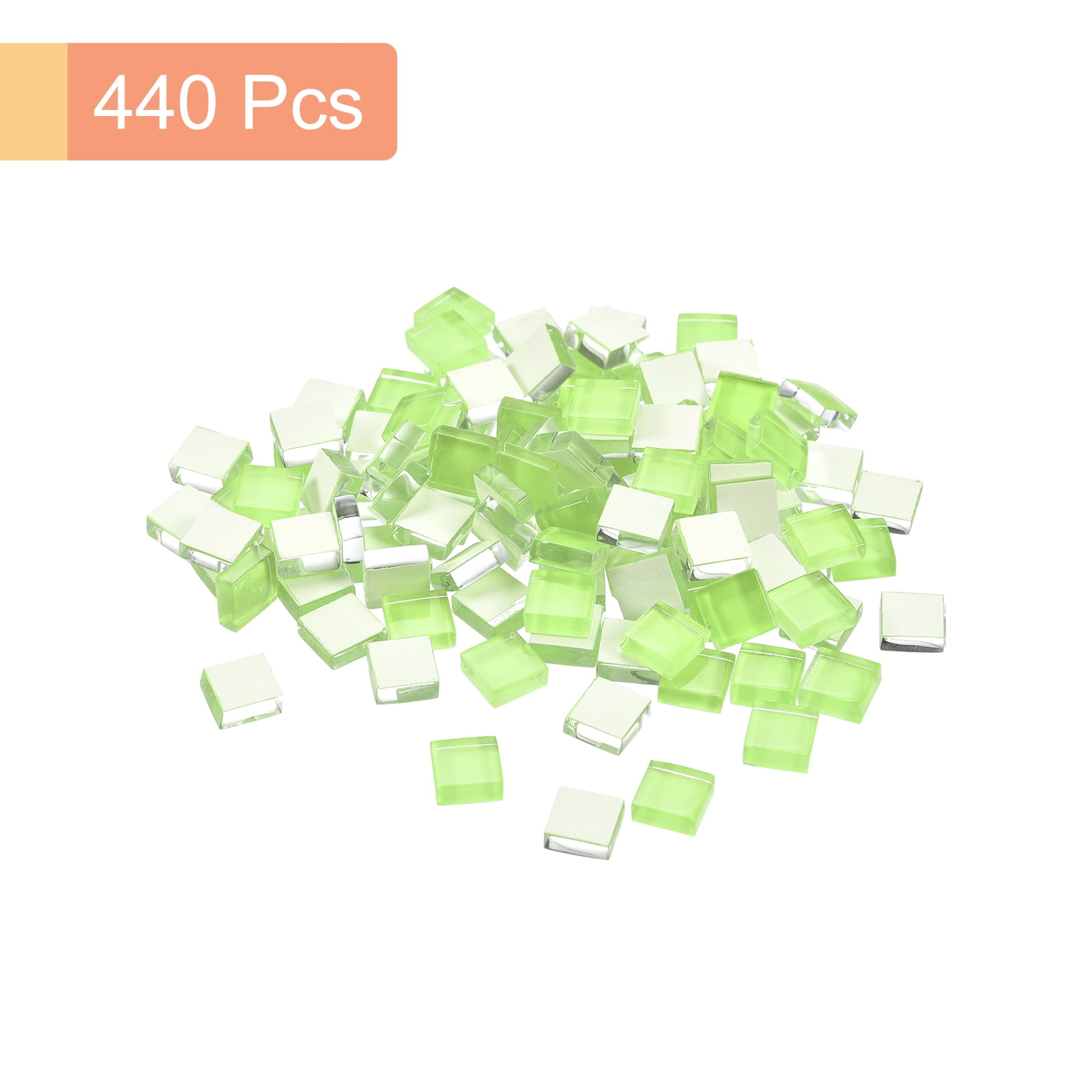 Uxcell Micro Glass Tiny Mini Mosaic Tile Light Green 440 Pack