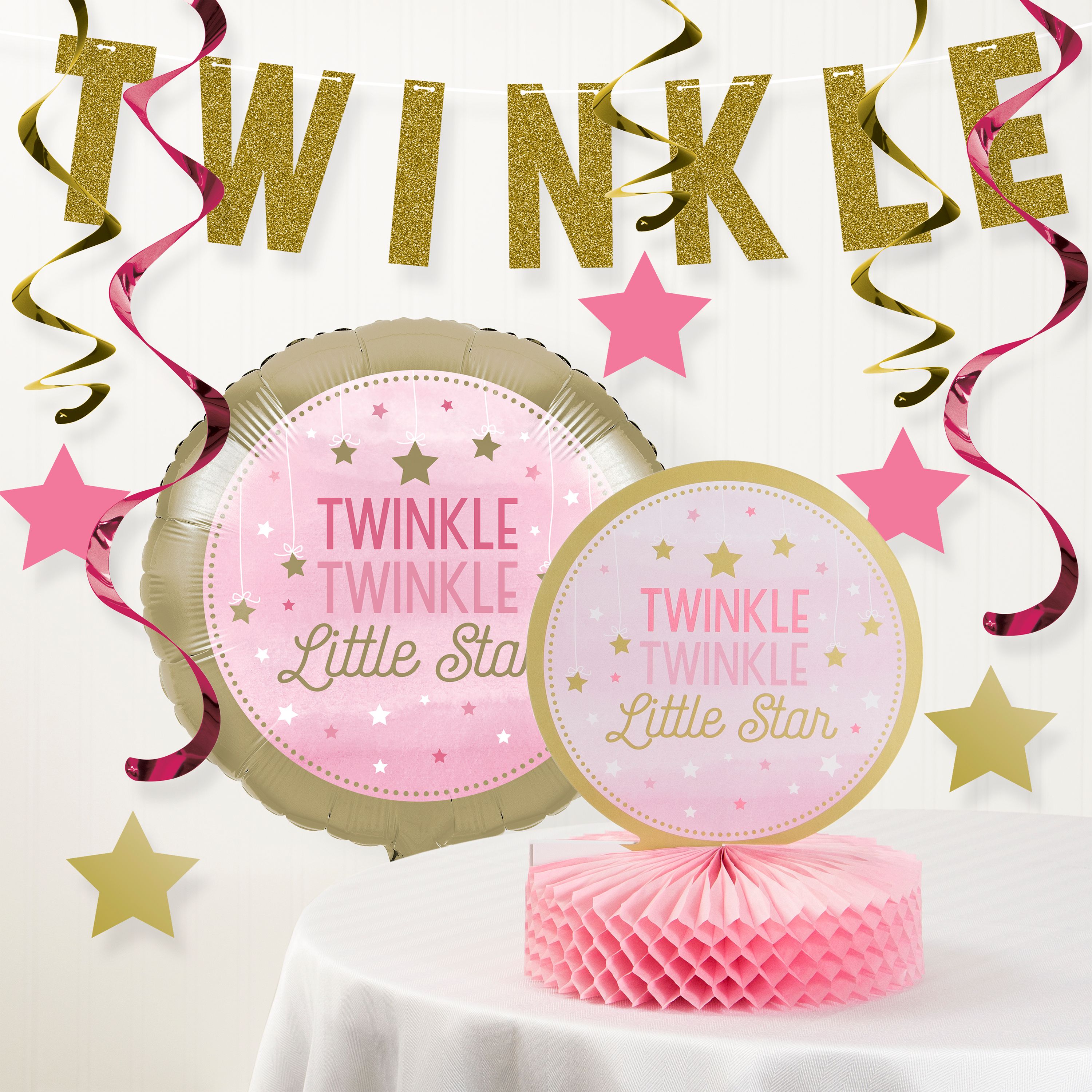 One Little Star Girl Birthday Party Decorations Kit