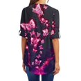 thumbnail image 3 of Camisas de verano para mujer, túnica informal con cremallera, cuello en V, blusa enrollable, camiseta Pompotops lopia997242, 3 of 7