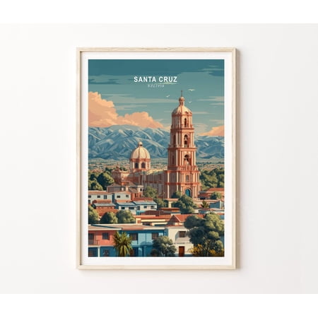 Santa Cruz Bolivia South America City Architecture Wall Art, Unframed Paper Poster 8x10in