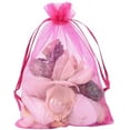 thumbnail image 2 of 100pcs Organza Gift Bags with Drawstring Wedding Party Christmas Favor Gift Bags Organza Pouches for Potpourri Medium Violet Red 18x13cm, 2 of 6