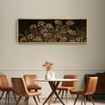 thumbnail image 4 of Large Framed Canvas Print Vintage Wildflower Print with Greenery on a Black Background Wall Art Decorative Ready to Hang Painting for Living room Bedroom - 60"x20" Natural Frame, 4 of 7