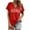 Red, variant on Puntoco Tops Blouses for women ,Women V- Neck T-Shirt Solid Casual Short Sleeve T-Shirt for Spring and Summer Clothing White S(S)