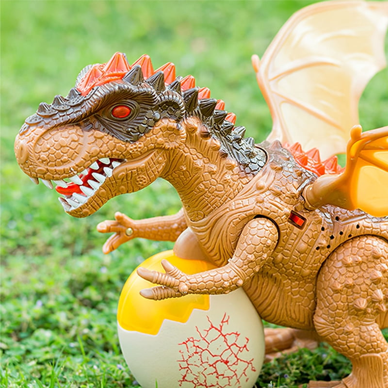 Details about   Electric Dinosaur Mechanical Triceratops Light/Sound Lay Eggs Dragon Toy 11'' 