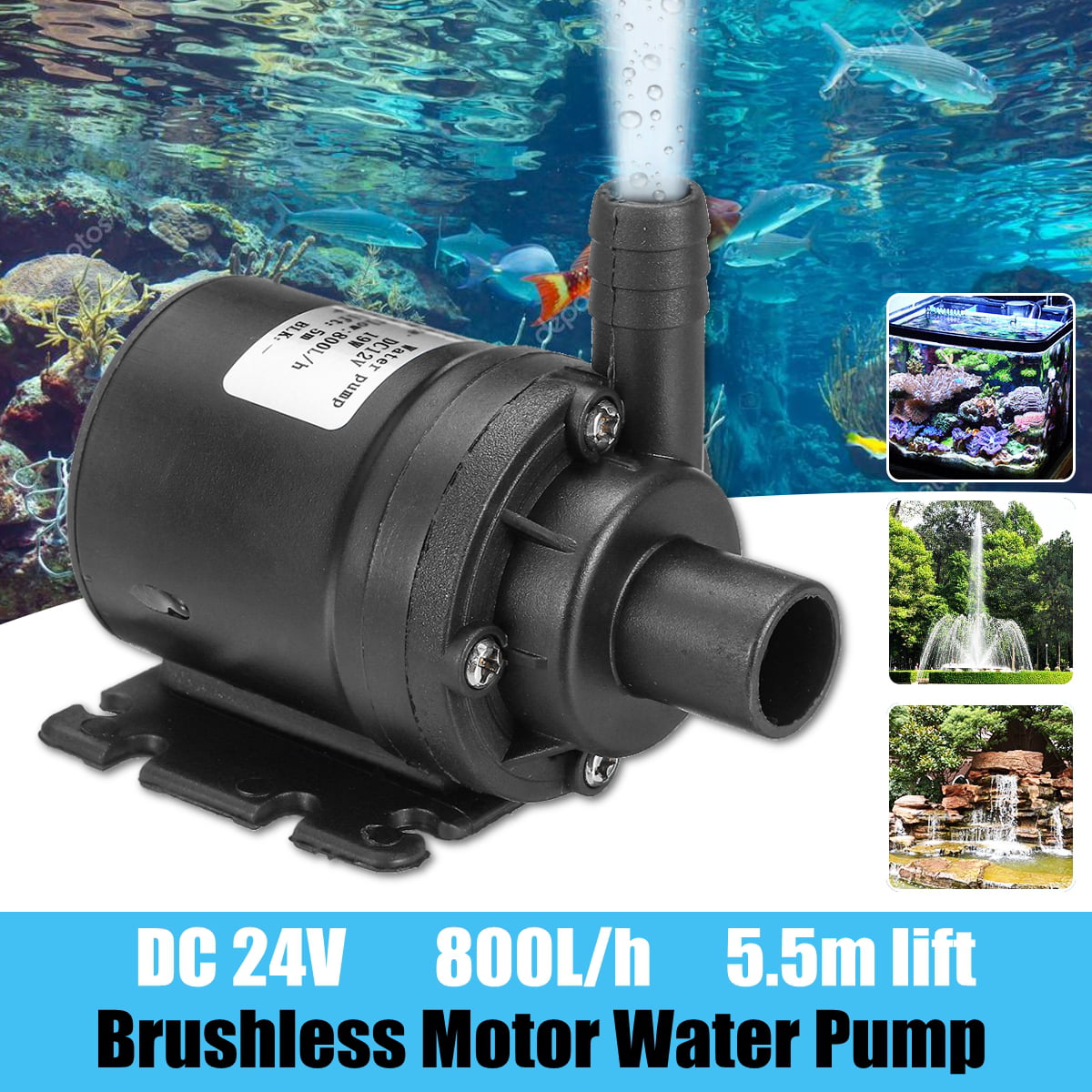 Solar Powered Fountain Garden Pond Submersible Water Pump Features 800L/H 
