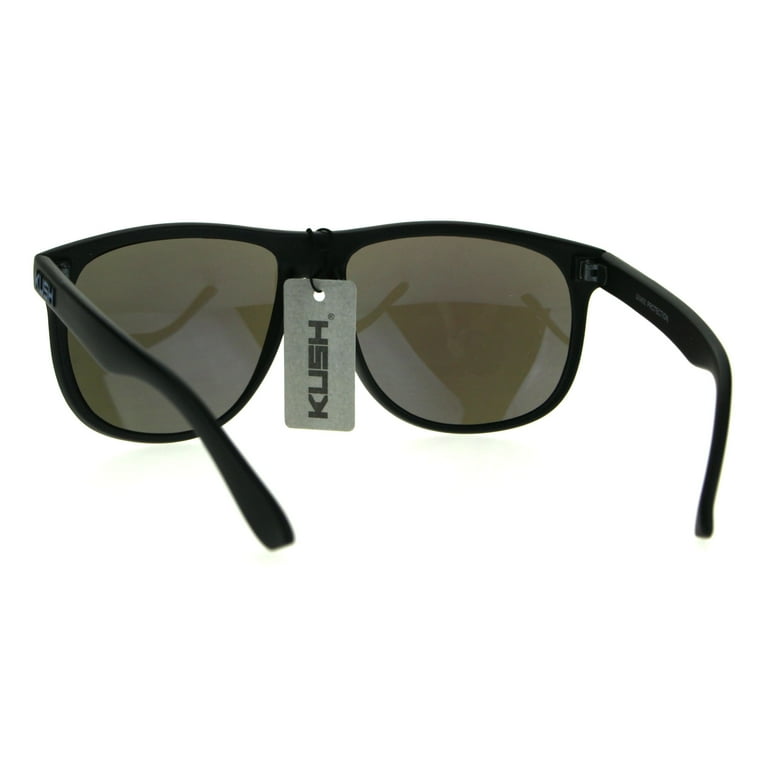 Kush Mens Reflective Mirror Lens Rectangular Horned