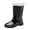 Black, variant on XIMIN Women High Heel Knee High Comfort Lady Shoes Mid Calf Snow Boots Non Slip Inside Removable Rain Boots Boots Outdoor Rubber Water Shoes