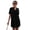 Black, variant on Women's Collar Short Sleeve Polo Dress with sixty percent polyester thirty five percent cotton five percent spandex