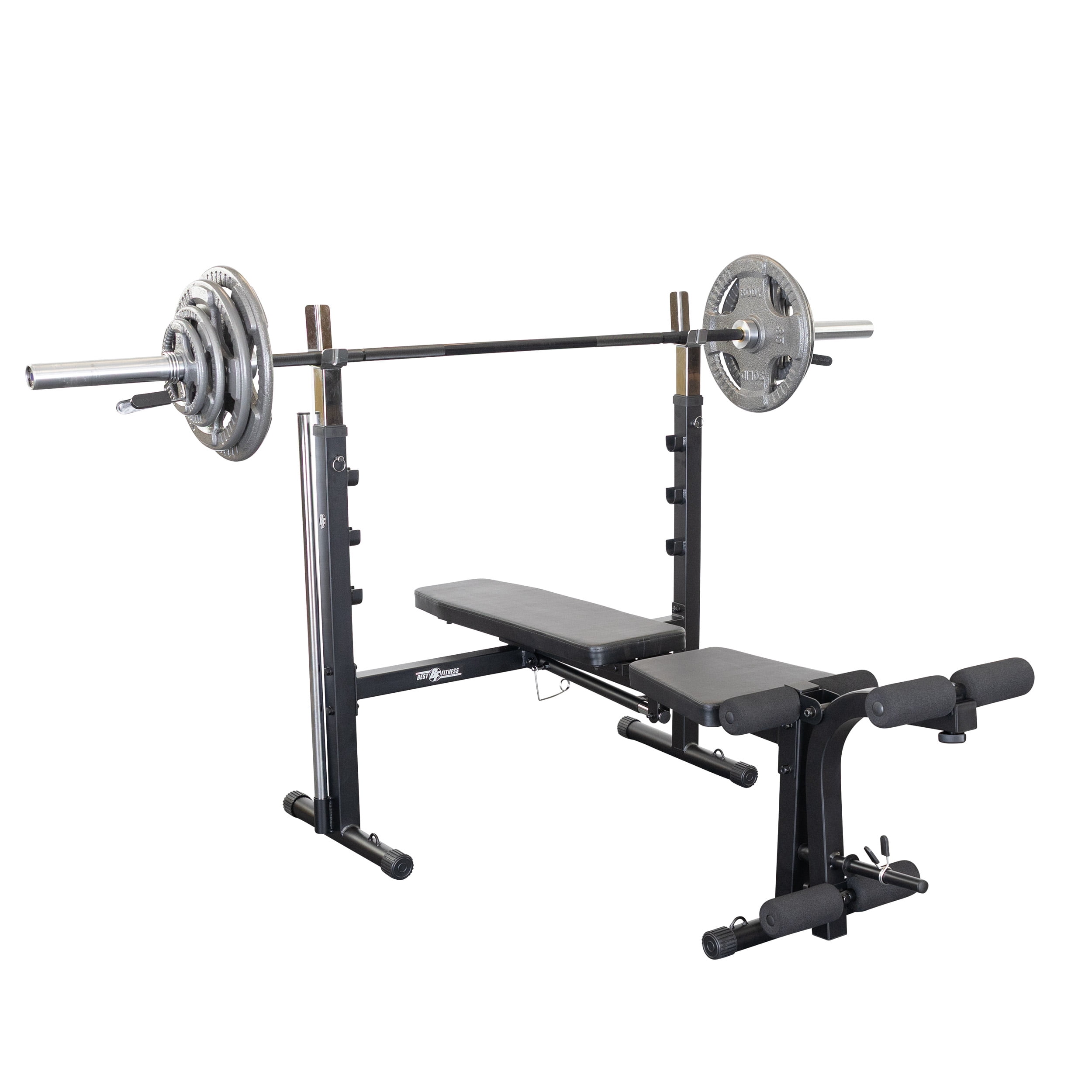 Best Fitness BFOB10B Olympic Bench With Leg Developer - Black