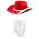 thumbnail image 1 of Sombrero de vaquero de Navidad, barba de Papá Noel, protección solar portátil, sombrero de , accesorios de disfraz para vacaciones, vestir, 1 of 8
