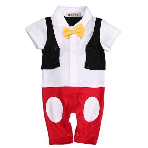 Baby Boy Bowtie Cartoon Photo Prop Romper Onesie (100/18-24 Months)
