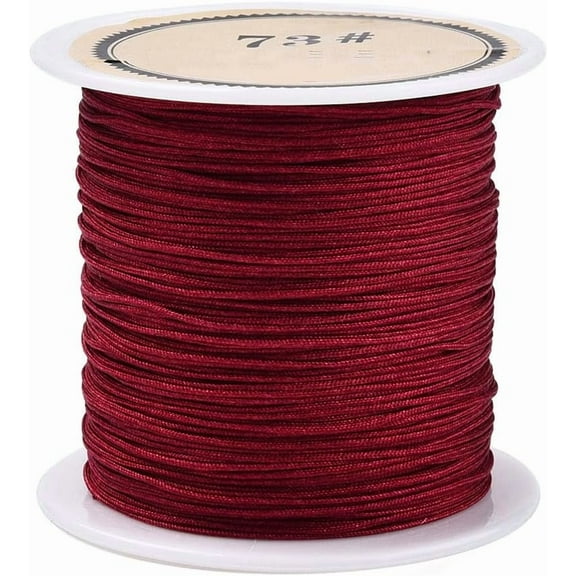 Nylon Chinese Knot Cord Nylon Jewelry Cord for Jewelry Making FireBrick 0.6mm 40m/Roll
