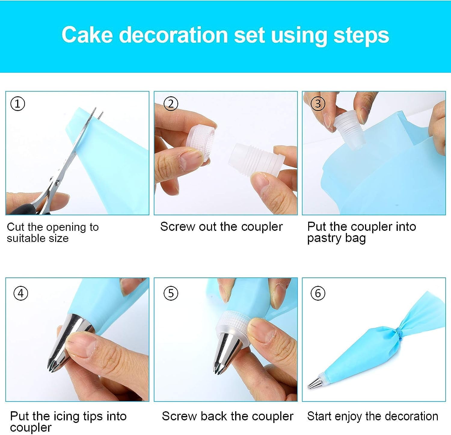 BSHAPPLUS® Piping Bags and Tips Set, 72 Pcs Cake Decorating Supplies Kit,Cake Decoration Kit with 20 Frosting Bags, 42 Icing Tips Pastry, Cookie, Cupcake and Baking Supplies