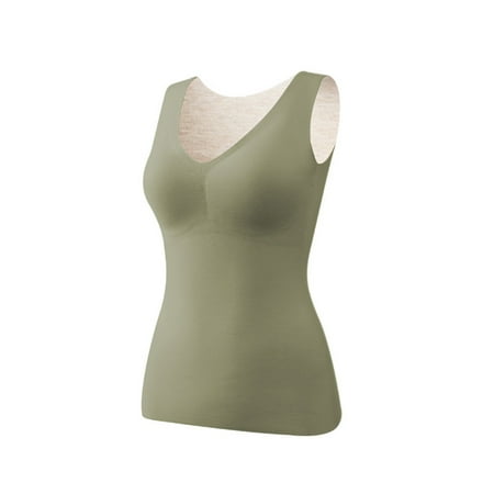 

AnuirheiH Thermal Underwear for Women Thicken And Winter New Bra Cushion Thermal Thermal Underwear Top