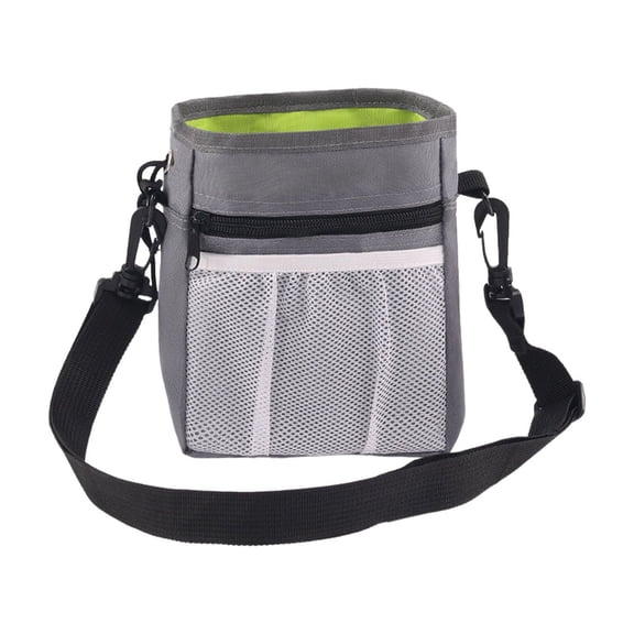 Dog Treat Pouch for Training, Hands-Free Dog Training Treat Bag, Adjustable Shoulder Bag, for Dog Walk, Park, Outdoor Essentials Gray
