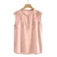 thumbnail image 4 of Embroidered Tops for Women Summer Casual Sleeveless V Neck Tank Top Lightweight Button up Loose Fit Blouse for Daily Wear, 4 of 6
