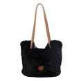 thumbnail image 1 of Auxiliar Tote Bag Women Plush Large Capacidad Sólida para El Compras Viajes, 1 of 9