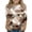 Khaki, variant on Grblisyd Shirt for Teen Girls 3/4 Length Sleeve Round Neck Shirts Graphic Blouses Fall Winter Pullover Cute Tops