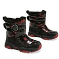 thumbnail image 2 of Stepedia Kids Boys Girls Faux Fur Lined Winter Waterproof Warm Snow Boots, Black Red 1 Big Kid, 2 of 7