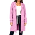 thumbnail image 5 of NTACZA Women Sweatshirt Drawstring Zip Up Long Sweatshirt Hoodies Long Sleeve Comfort Coat with Pockets Outerwear Pink S, 5 of 8