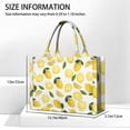 thumbnail image 3 of Large Capacity Tote Bag,Yellow Lemon Fruit Leaves White Pattern Handbag Fashion Luxury Tote Bag,15.7"x13"x 5.1" Inches,Laptop Compatible, 3 of 6