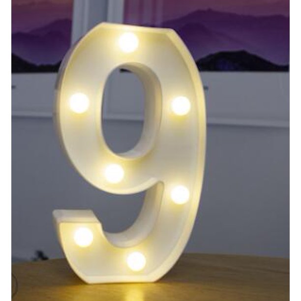 Luz LED de noche con letras, lámpara de batería con número del alfabeto inglés, 26, 22cm, Diwali, decoración romántica para fiesta de boda y Navidad