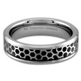 thumbnail image 3 of Tungsten Carbide Polished Wedding Band 6mm Hexagon Pattern Over Black Carbon Fiber Inlay Ring Size 10, 3 of 6