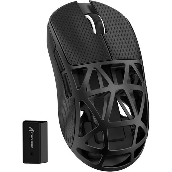 ATTACK SHARK R2 Wireless 8K Magnesium Alloy Mouse with Grip Tape, PixArt PAW3950 Gaming Sensor, Wireless 8K , 48g SUPERLIGHT, BT/2.4G/Wired, Adjustable DPI 42000, Office for Win11/Xbox/PS/Mac -Black