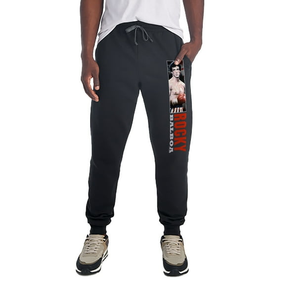 Rocky and Flag Unisex Jogger Sweatpants with Pockets for Men and Women, Black, Medium