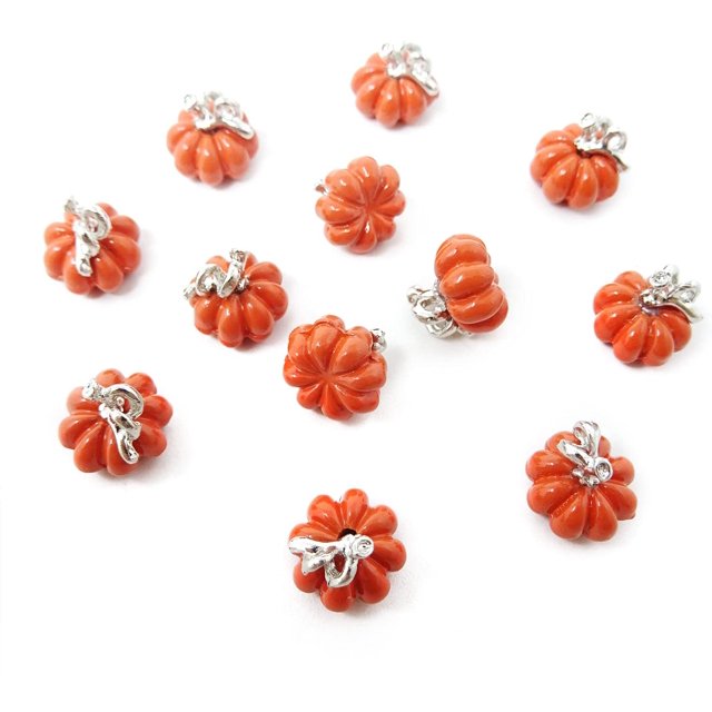 12 piezas 3D naranja esmalte calabaza encantos colgante Halloween encantos colgante para la fabricación de joyas y manualidades DIY TUNC Sencillez