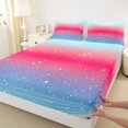thumbnail image 5 of Homewish Psychedelic Stars Bed Sheets, Blue Pink Ombre Full Size Sheets, 4pcs (1 Flat Sheet, 1 Fitted Sheet and 2 Pillowcases), 5 of 6