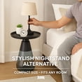 thumbnail image 4 of Aria Home Aeryn Nesting Table Tray Top Glass Base End Table Modern 19" Black Gray, 4 of 7
