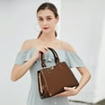thumbnail image 2 of Style Strategy purses patent leather Satchel handbags for women  Top Handle snap lock Shoulder bags crossbody for women, 2 of 7