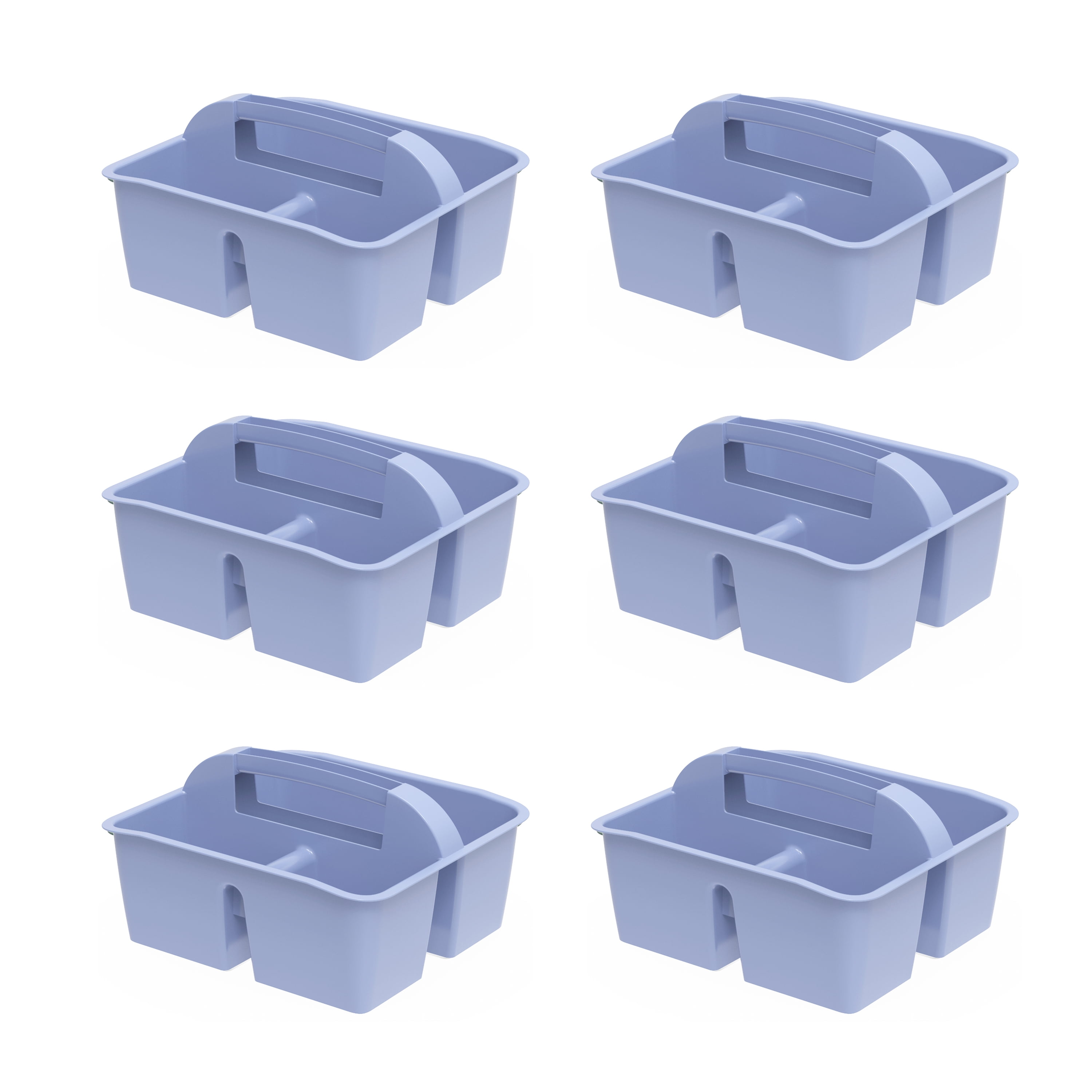 (4 pack) Pen+Gear Plastic Caddy, Desktop Craft and Hobby Organizer, Periwinkle, 6-Pack