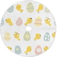 thumbnail image 1 of FMSHPON Easter Tree Skirt Colorful Eggs Bunny Xmas Christmas Tree Skirt Stand Mat for Holiday Party Decoration Indoor Outdoor 36 inches, 1 of 6