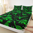 thumbnail image 3 of Homewish Wild Dinosaur Full Size Sheets,Safari Dino Bed Sheets,Green Black Sheet Sets For Boys Kids,Super Cozy Room Decor,4 Pieces, 3 of 7