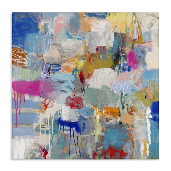 Stupell Industries Contemporary Playful Pop Abstraction Collage Canvas Art, 17 x 17, by Jeffrey Tover