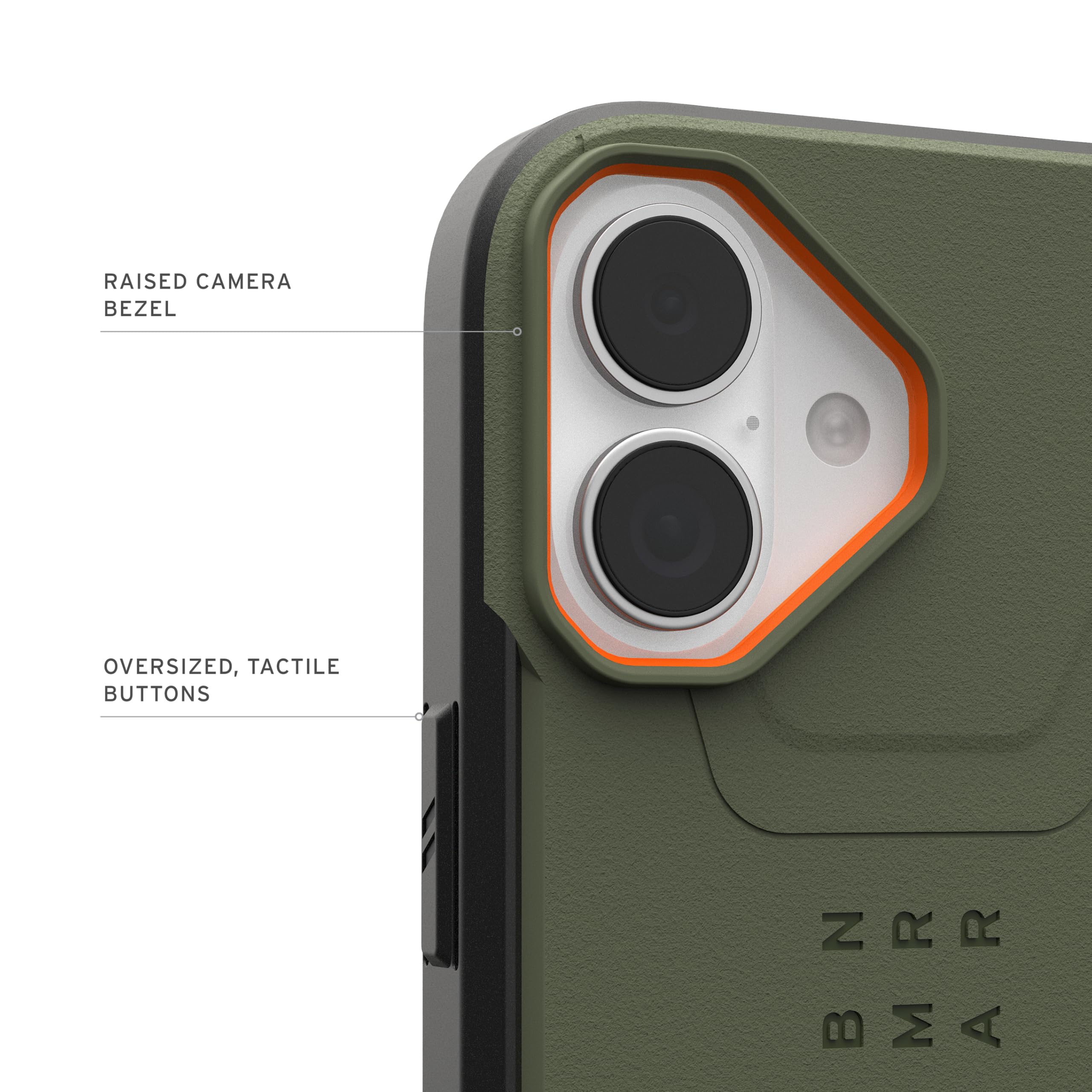 UAG iPhone 17 Case Civilian - Compatible with MagSafe Military Grade Protective Cover, Olive/Orange