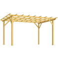 thumbnail image 1 of Outsunny 10' x 13' Pergola, Fir Wood Gazebo Grape Trellis, Nature Wood, 1 of 10