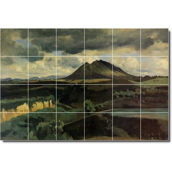 Ceramic Tile Mural-Jean Corot Landscapes Painting 306. 25.5" w x 17" h using (24) 4.25 x 4.25 ceramic tiles